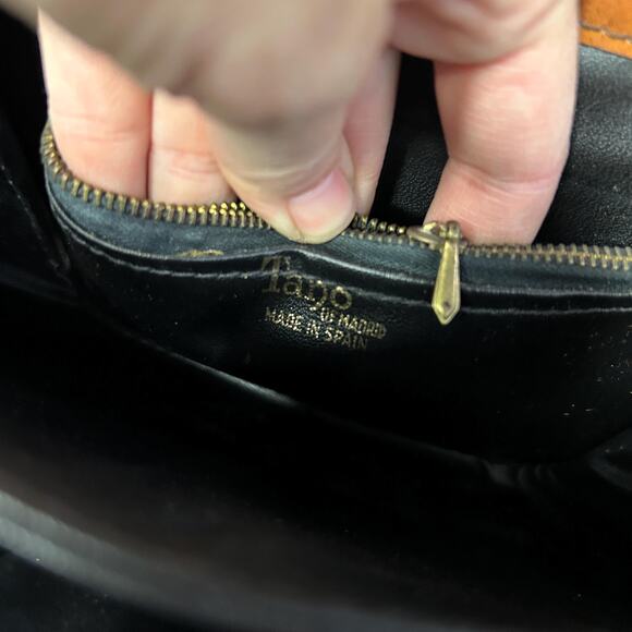 Vintage Tano of Madrid Leather + Velvet Tapestry Handbag/Shoulder Bag - Picture 9 of 10